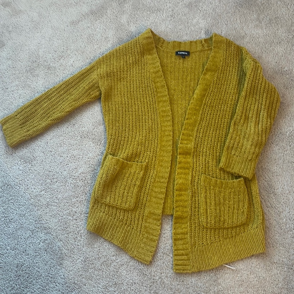 Cozy mustard open cartigan